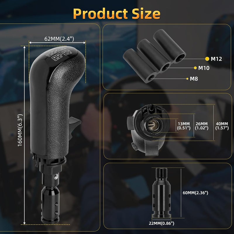 Besilo USB Truck Simulator Shifter for PC, Compatible with Logitech G25/G27/G29/G923, Thrustmaster TH8A – 18-Speed Gear Shift Lever for ATS & ETS2 – Semi Truck Shifter for Sim Racing Games - Image 5